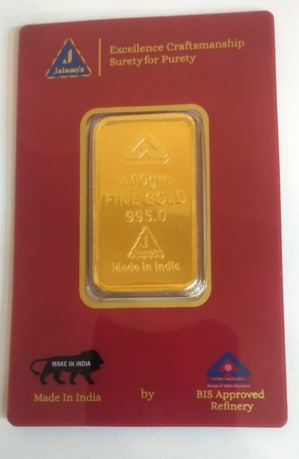 100GM GOLD BAR 995 JALAAN'S 995 GOLD BAR 100GM