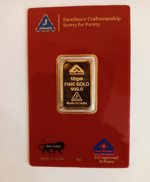 10GM GOLD BAR 999 JALAAN'S 999 GOLD BAR 10GM