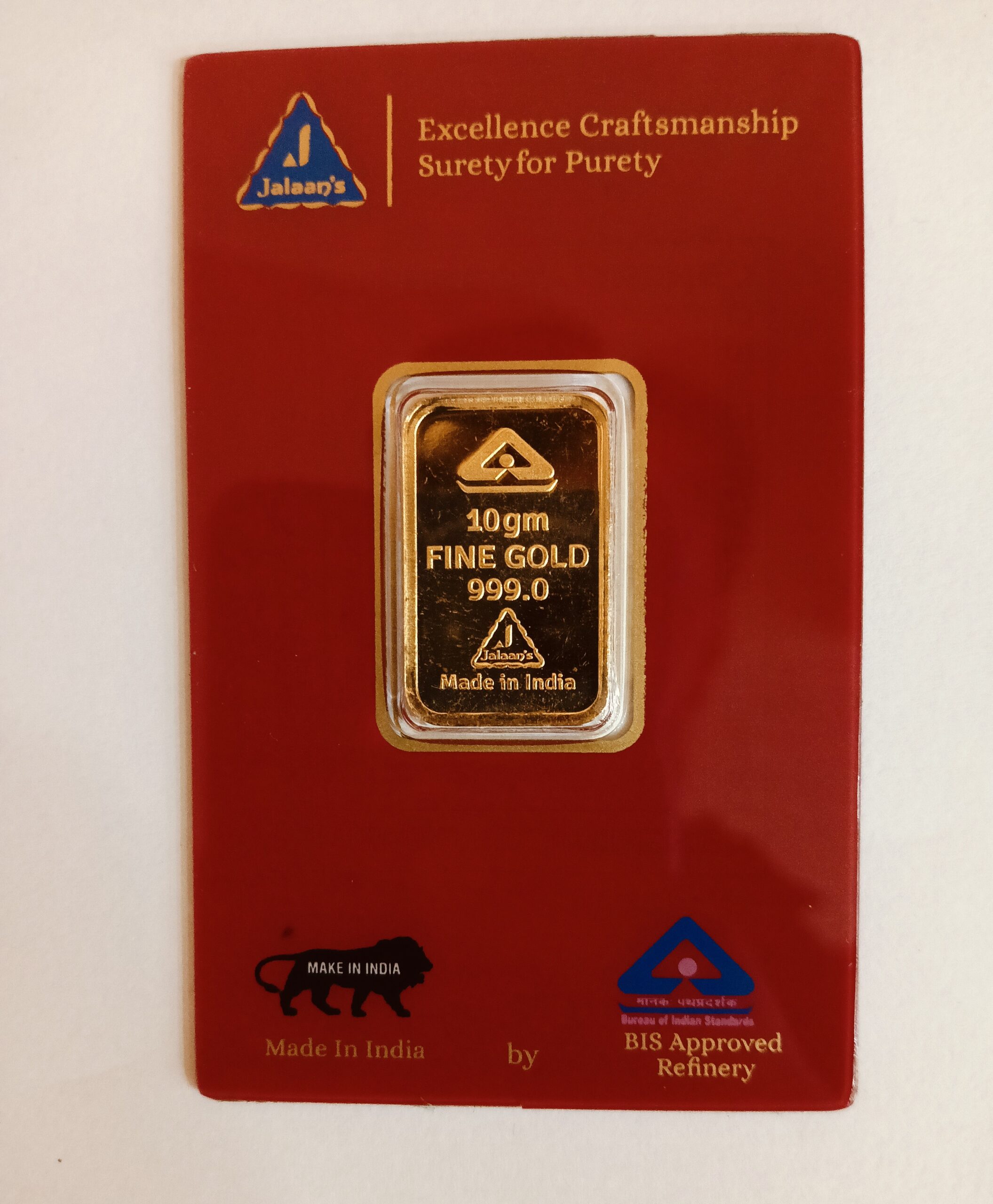10GM GOLD BAR 999 JALAAN'S 999 GOLD BAR 10GM