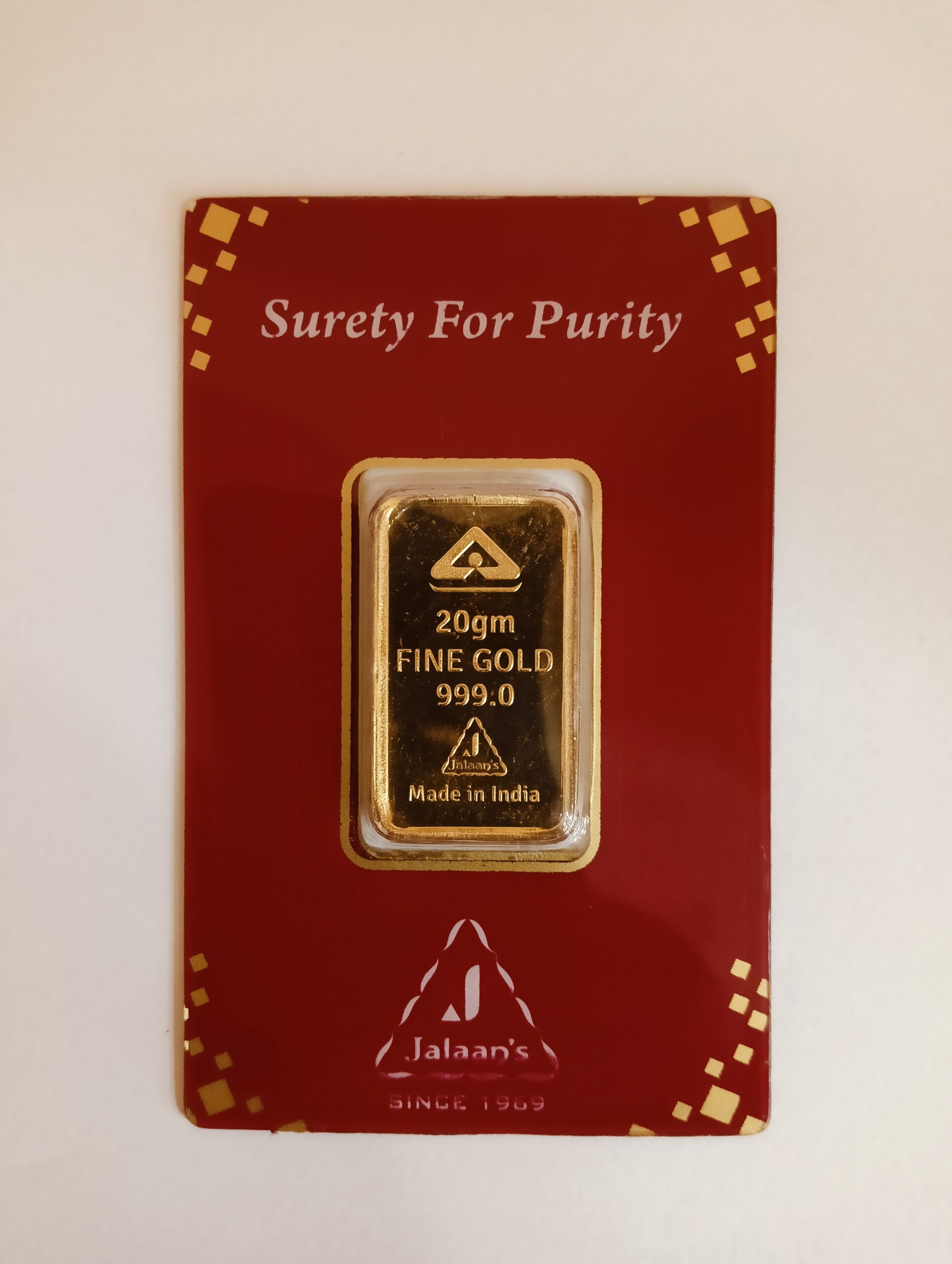 20GM GOLD BAR 999 JALAAN'S 999 20GM GOLD BAR