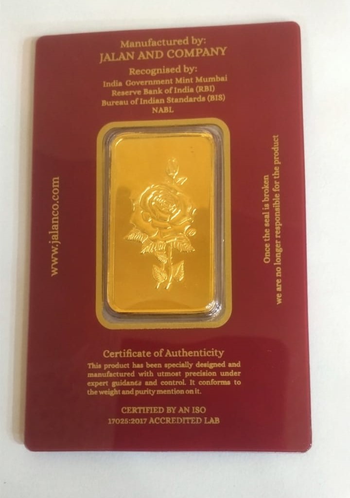 10GM MAN 999 FINE GOLD COIN, 999 FINE GOLD, BIS HALLMARKED , JALAAN'S FINE GOLD