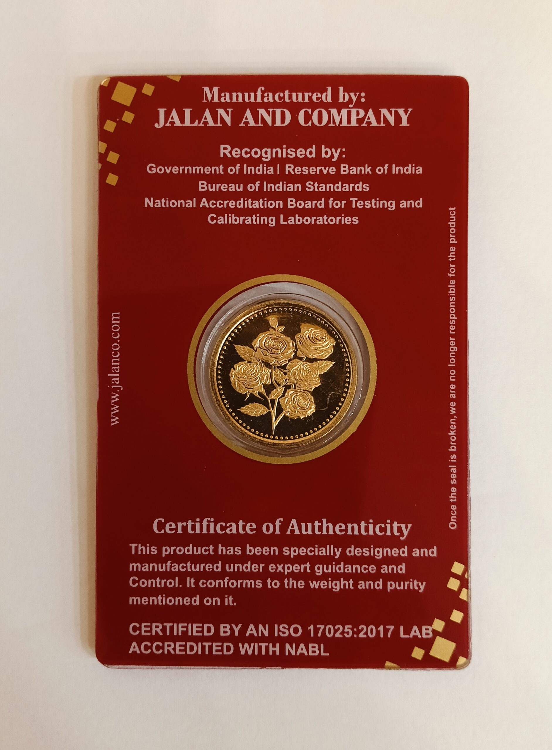 10GM ROSE FLOWER GOLD COIN , 999 GOLD COIN, JALAAN'S GOLD COIN