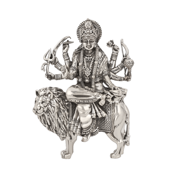 BIS Hallmarked Jalaan's Durga Ji Silver Murti 92.5%