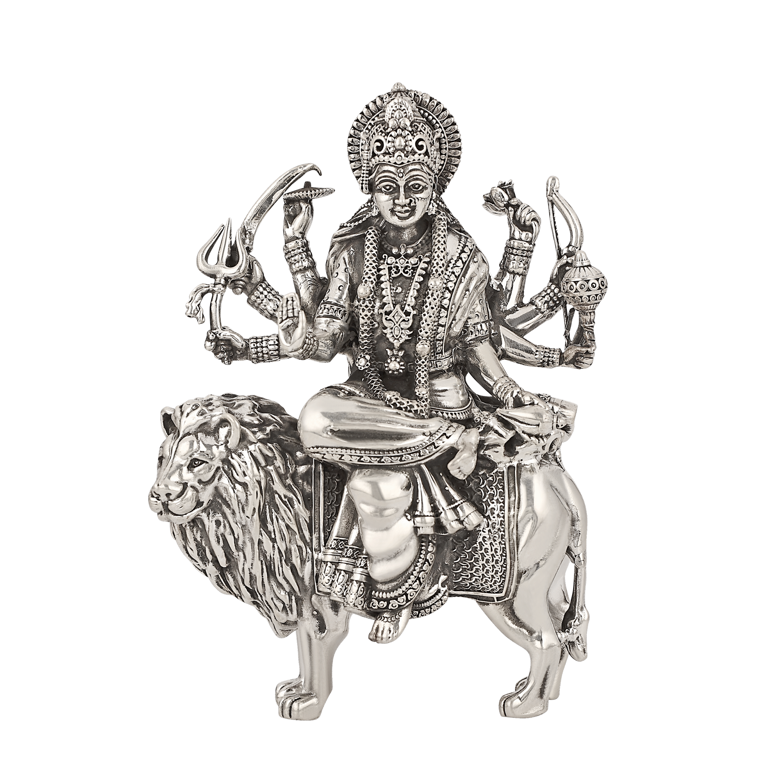 BIS Hallmarked Jalaan's Durga Ji Silver Murti 92.5%