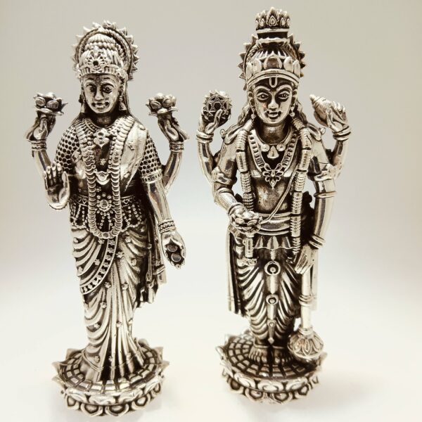 SHREE VISHNU BHAGWAN AND SHREE LASKSMI DEVI JI MURTI SILVER JEWELLERY 92.5% JALAAN'S SILVER JEWELLERY