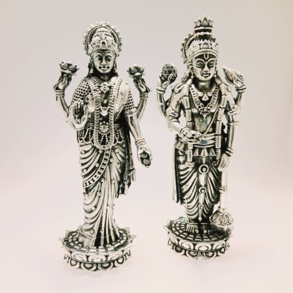 SHREE VISHNU BHAGWAN AND SHREE LASKSMI DEVI JI MURTI SILVER JEWELLERY 92.5% JALAAN'S SILVER JEWELLERY