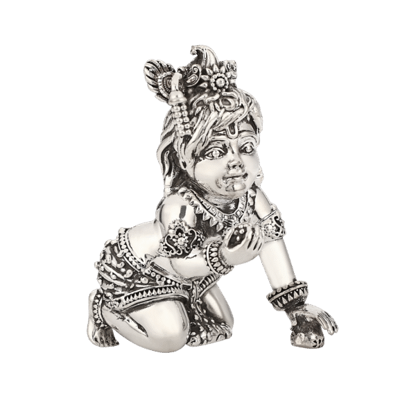BIS Hallmarked Jalan's 92.5% Silver Shree Laddu Gopal Ji Murti – A divine symbol of purity and devotion, crafted in premium sterling silver.