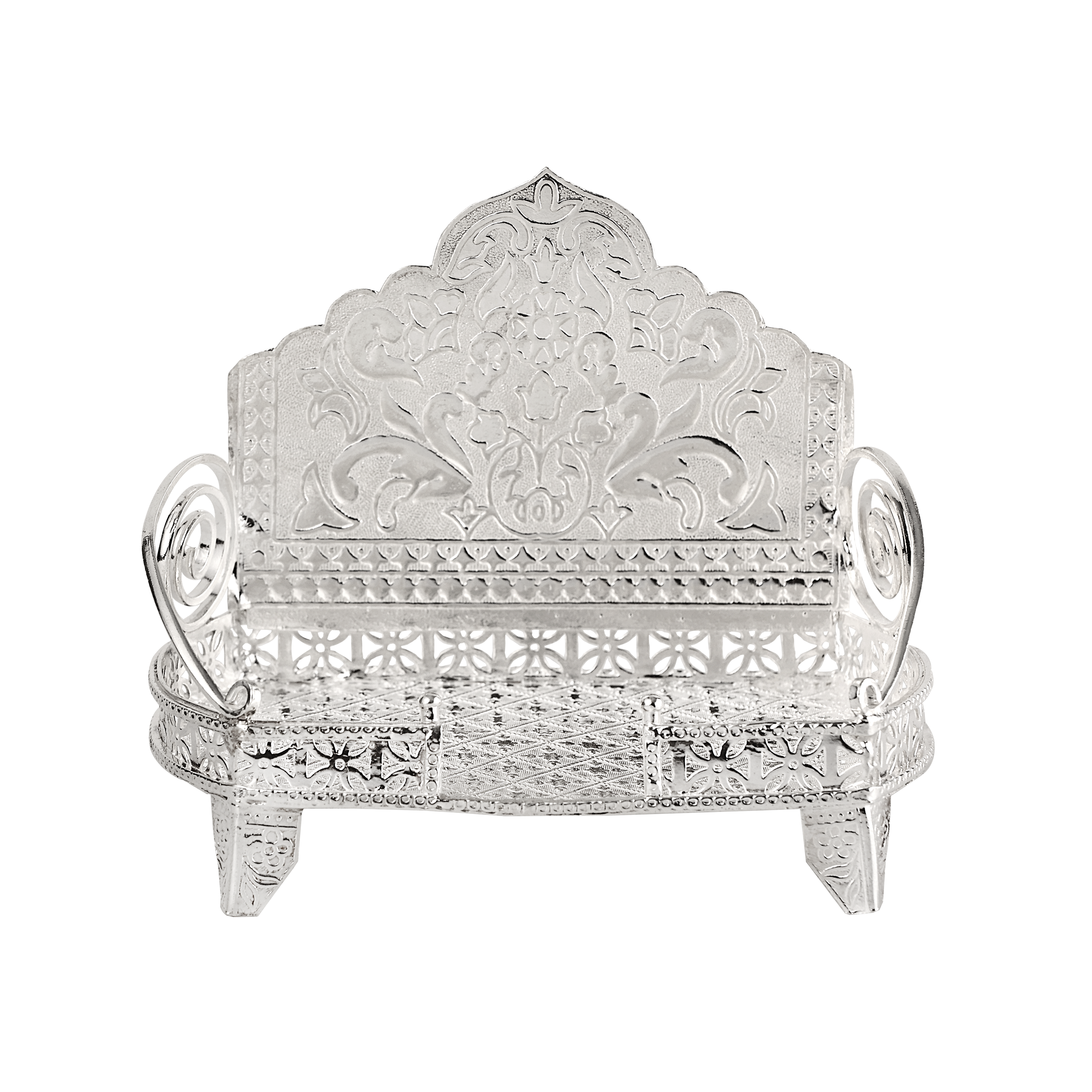 Jalan's 92.5% Silver Throne Jewellery, BIS Hallmarked for purity, exudes regal elegance. Designed to make a bold statement, it reflects royalty in every detail.